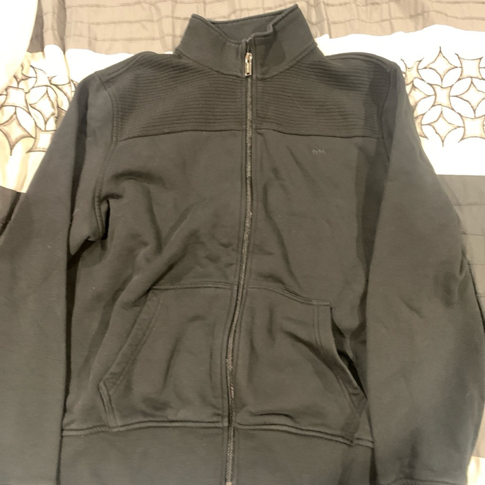 Black Micheal kors crew neck zip-up